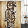 thumbnail image 2 of Vintage Anchor Nautical Shower Curtain, Waterproof Shower Curtains for Bathroom, Coastal Compass Brown Washable Fabric Bathtub Curtain Set Bath Decor with 12 Hooks 48"x72", 2 of 8