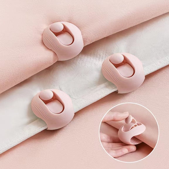 Bxaolu Comforter Clips for Duvet Covers, Helps Prevent Blanket from Bunching or Shifting, 6-Pack, Pink