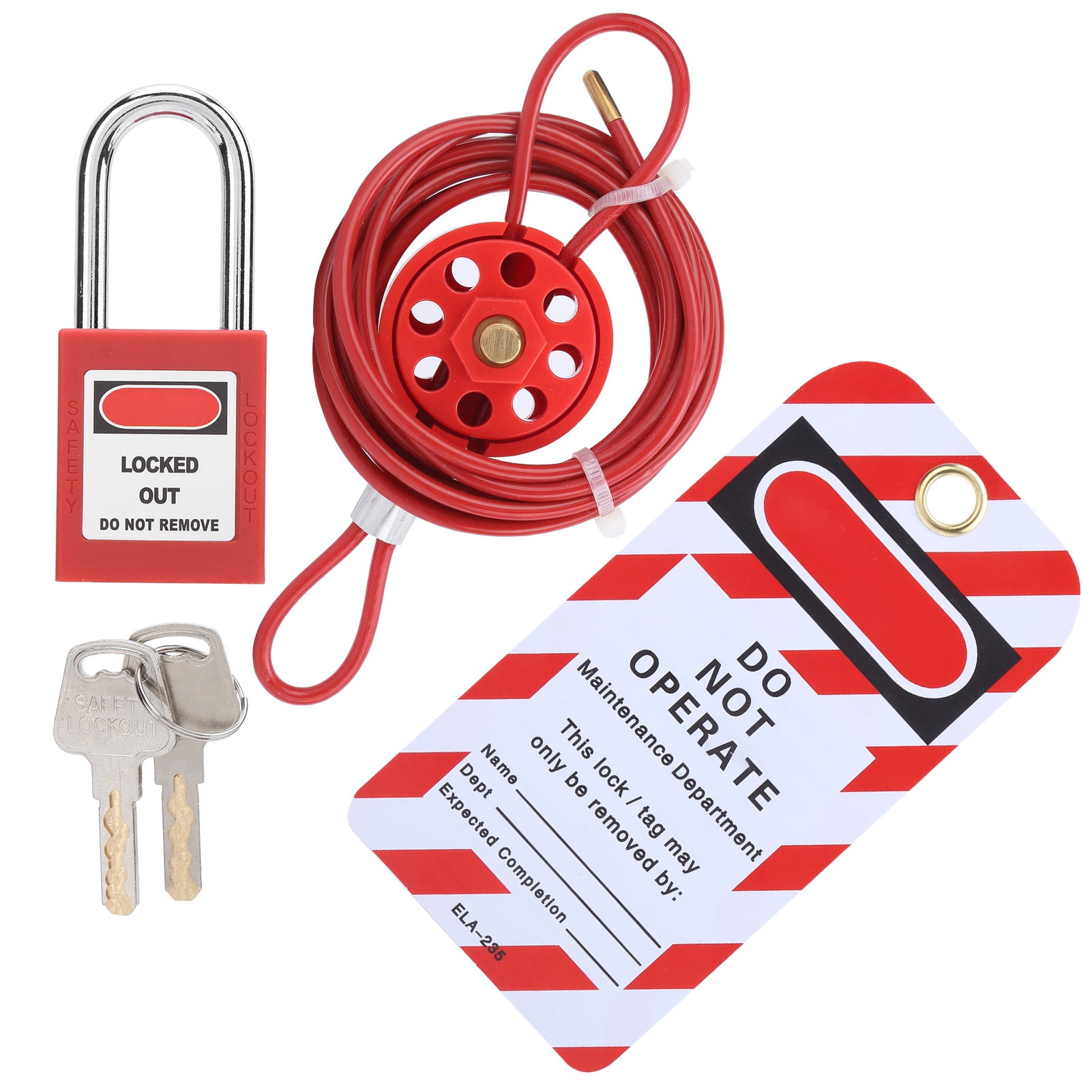 Cable Lock Kit, Stainless Steel Loop Cable Lock For Security For Energy