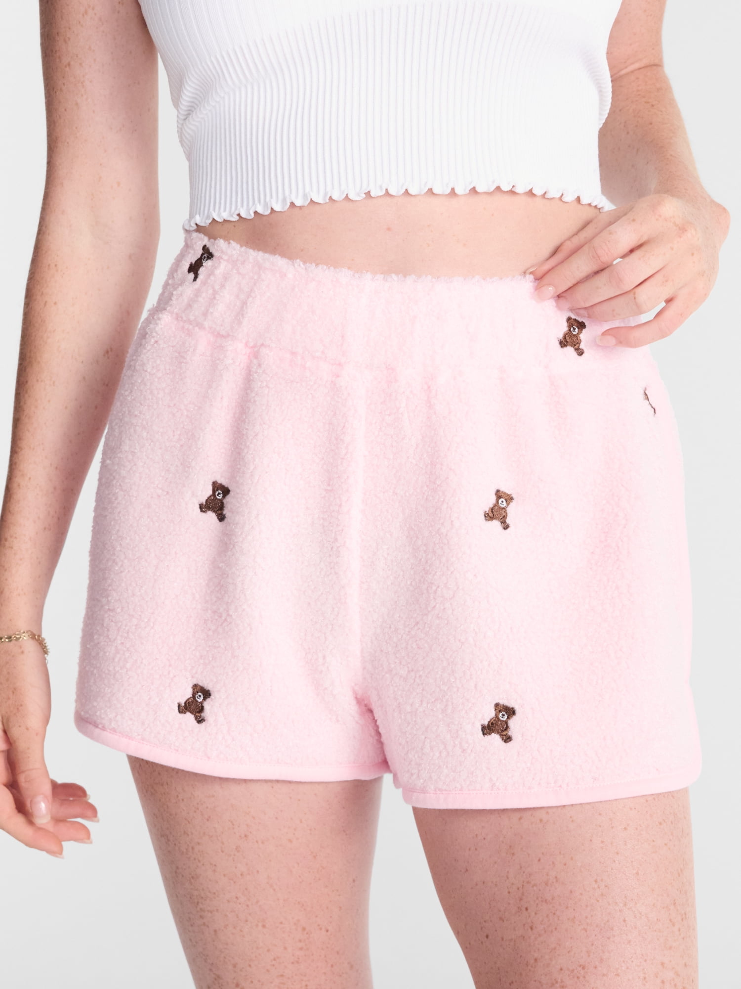 No Boundaries Cozy Teddy Shorts, 2.75'' Inseam, Women’s XS-2X