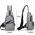 thumbnail image 2 of Spencer Men's Crossbody Sling Backpack Anti Theft Oxford Chest Shoulder Bag Daypack with USB Charging for Travel Camping (6.3*2.7*12.6inch, Gray), 2 of 6
