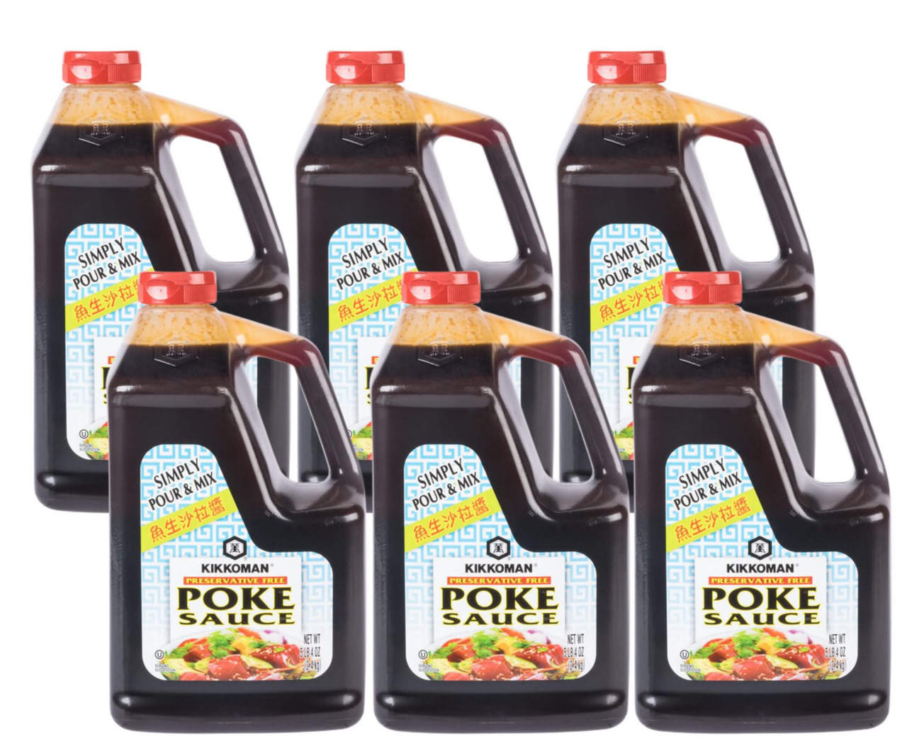 Kikkoman Preservative Free Poke Sauce, 5 lb (6/Case) – Elevate Your Poke Bowls with Authentic Flavor