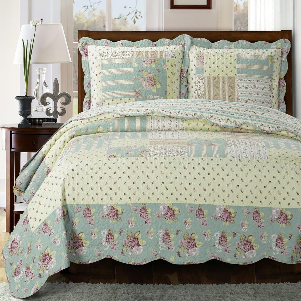 Annabel Oversize Coverlet WrinkleFree & Easy Care Set Reversible Quilt
