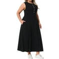 thumbnail image 2 of DARING DIVA Plus Size Summer Sleeveless Maxi Dress 3X Black, 2 of 6