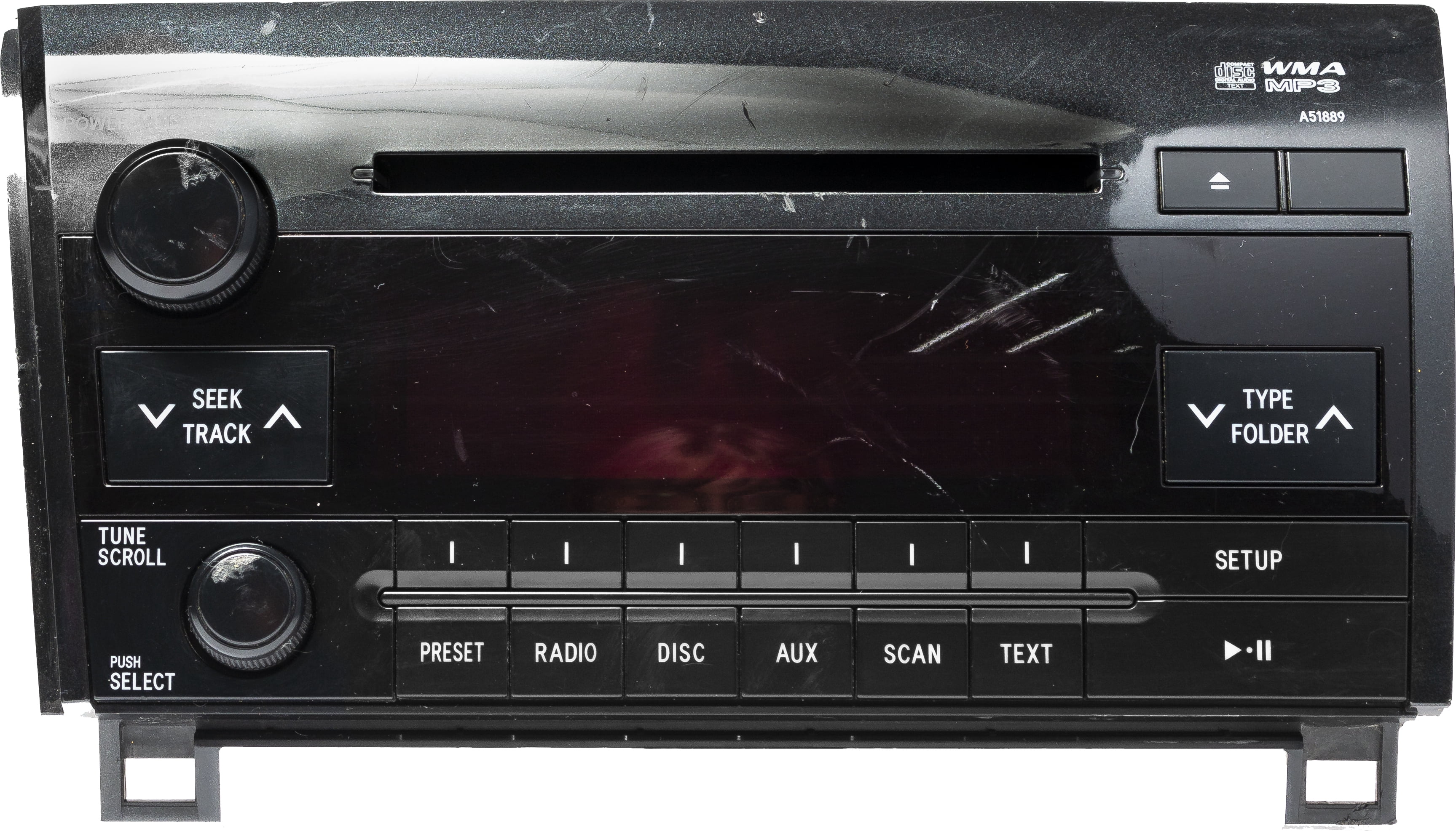 Restored 2010-13 Toyota Sequoia AM FM Radio Single CD Player Face A51889 Part 86120-0C390 (Refurbished)