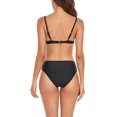 thumbnail image 4 of Bikini Traje De Baño Dividido Color Puro Transpirable Moda Slim Fit Trajes De Baño De Dos Piezas para Playa Negro L, 4 of 6