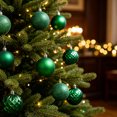 thumbnail image 6 of Fllostpr 24PC Electroplated Christmas Ball Ornaments, Shatterproof Hanging Decor Set for Xmas Tree Wreath Garland Party Indoor, Green 2.4", 6 of 7