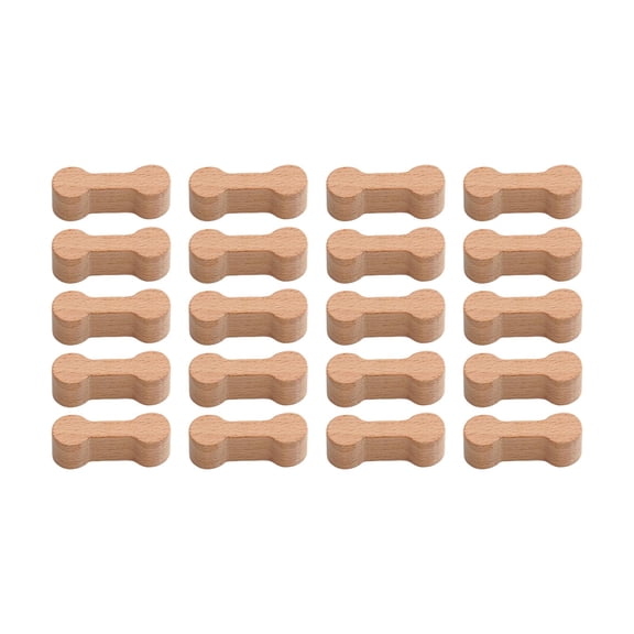 20 Pieces Dog Bone Train Track Connector Railway System Block Natural Wood Construction for Children Group Play