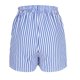 thumbnail image 3 of Pantalones Cortos Casuales de Verano para las Mujeres Cordón de Bolsillo a Rayas de Moda, Desgaste Callejero de Poliéster Aireado, 3 of 6