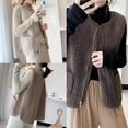 thumbnail image 3 of Yokua Womens Fuzzy Fleece Zipper Vest Coat Thermal Warm Sleeveless Outwear Cardigan, 3 of 17