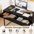 thumbnail image 5 of Gymax Modern 2-Drawer Computer Desk w/ Reinforced Heavy-Duty Metal Frame Anti-Tip Kit, 5 of 10