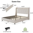 thumbnail image 2 of Forrado marco de cama featuring 4 almacenamiento cajones, 2 of 6