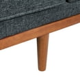 thumbnail image 4 of Noble House Beeson Fabric Tufted Loveseat with Accent Pillows, Charcoal and Dark Walnut, 4 of 9