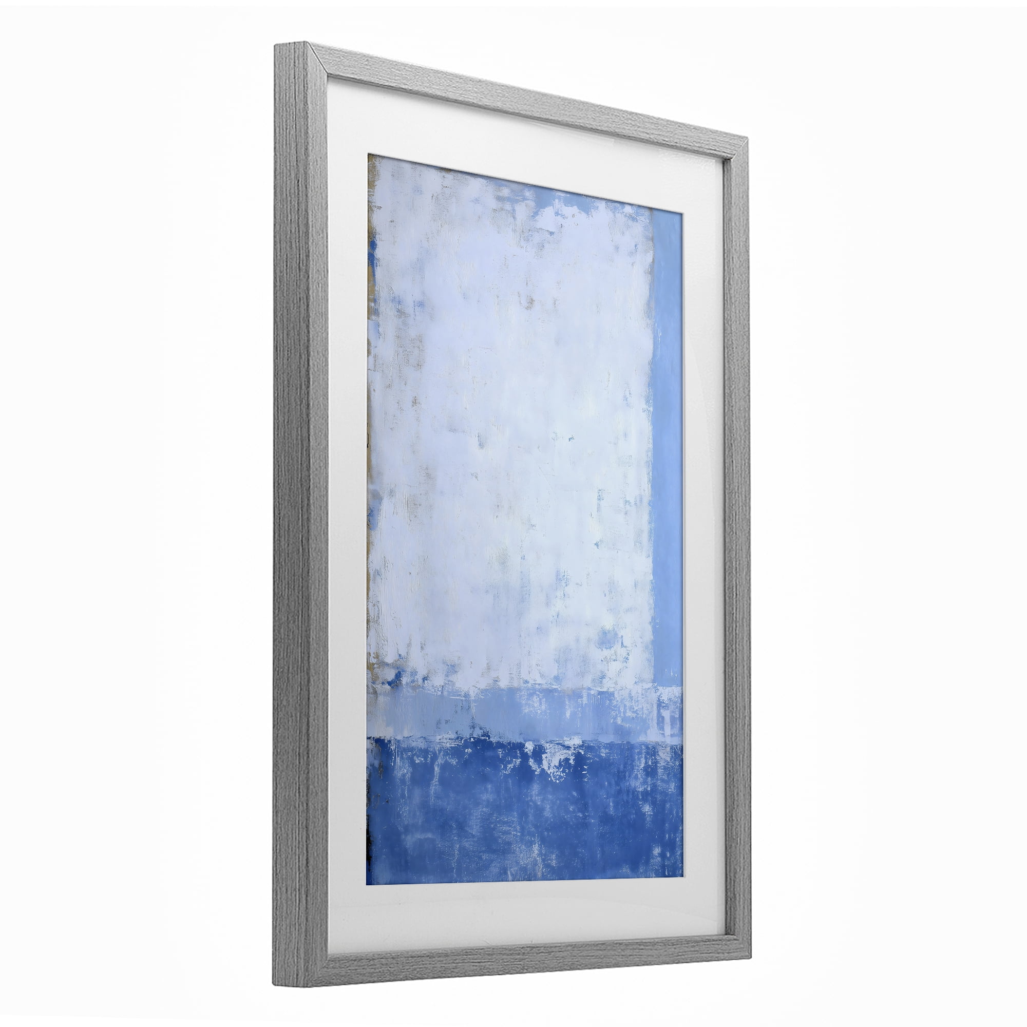 Stupell Industries Blue & White Abstract Gray Framed Print Under Glass, design by Gina Kelly