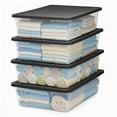 thumbnail image 1 of Homz 41-Qt Multipurpose Plastic Storage Containers w/Gray Lids, (4 Pack), 1 of 10
