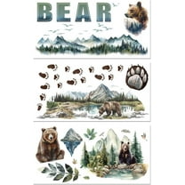 Rub on Transfer Decals for Furniture Crafts Forest Bear 6"x12" 3Pcs Waterproof UV DTF Transfer Decals Sticker for Farmhouse Dresser Glass Porcelain Wood Plastic