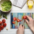 thumbnail image 4 of Urban Cutting Board, Silhouette of a Love Couple in Street Rainy Day Romance in Urban City Life Design, Decorative Tempered Glass Cutting and Serving Board, Small Size, Multicolor, by Ambesonne, 4 of 5