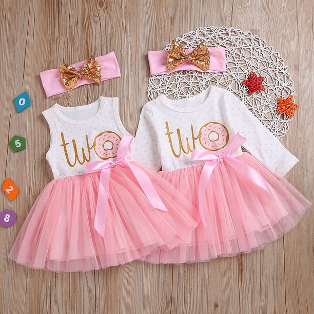 Newborn Toddler Baby Girls Donut Birthday Tutu Tulle Dress