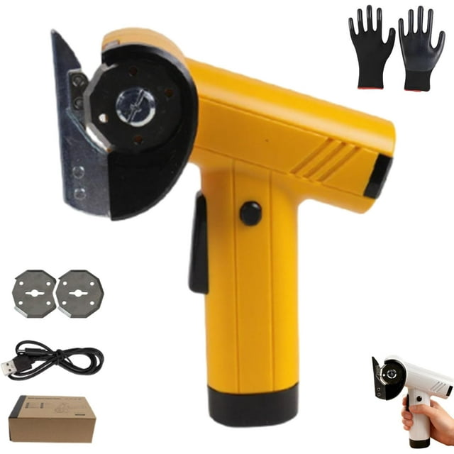 Rechargeable High-Speed Cardboard Cutter, Electric Box Cutter With 4-Speed Control, Fast Charging With Hd Display, Easy To Use, Safe Quick-Change Blade, For Cardboard (Yellow)