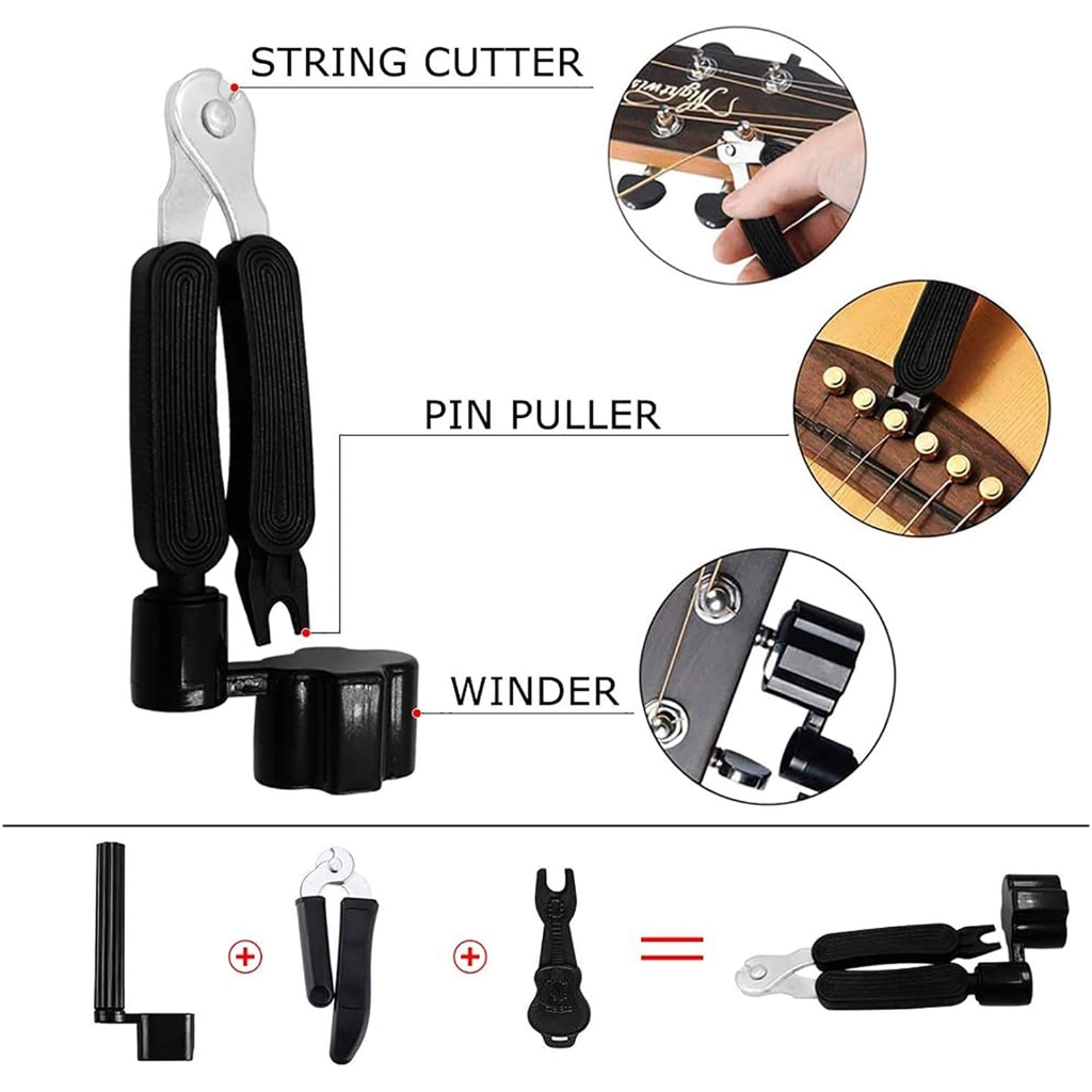 Zeiwohndc Guitar Tools Set Guitar Accessories Pack Including Guitar Picks, Capo, Strings