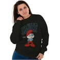 thumbnail image 4 of Papa Smurf Vintage Varsity Cartoon Sweatshirt for Men or Women Brisco Brands S, 4 of 6