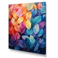 thumbnail image 2 of Designart "Vibrant Foliage In Colorful Pastels I" Leaves Canvas Art Print, 2 of 7