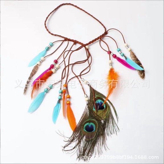 Feather Headband Dress With Plumes For Women Girls Festival Celebration Boho Accessory