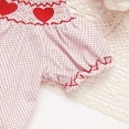thumbnail image 6 of ZEHJUHAN Baby Girl's Short Sleeve Romper, Pink Polka Dot Onesie with Heart Embroidery & Ruffle Trim Pink，0-3M, 6 of 8