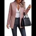 thumbnail image 1 of Chaqueta Blazer Informal de Oficina para Mujer, de Larga, con Solapa y Abertura Frontal. Rosa XL, 1 of 8