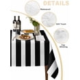 thumbnail image 2 of Black Striped Table Cloth, Modern Farmhouse Black and White Stripes Waterproof Tablecloth for Rectangle Tables, Reusable Washable Fabric Table Cover for Restaurant Kitchen Dining Tables 60"x120", 2 of 6