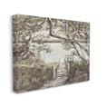 thumbnail image 3 of Nature Waterfront Path Bridge Landscape Painting Gallery Wrapped Canvas Print Wall Art, 3 of 7