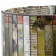 thumbnail image 3 of Benzara Modern Glass Hurricane with Mosaic Newspaper Graffiti, Multicolor, 3 of 3