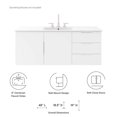 thumbnail image 3 of Pemberly Row Meuble-Lavabo de Salle de Bain Moderne en Bois à Lavabo Simple, Blanc, 3 of 8