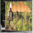 thumbnail image 4 of Ambesonne Winery Shower Curtain, Bottle Grapes Sunset, 69"Wx84"L, Green Orange, 4 of 5