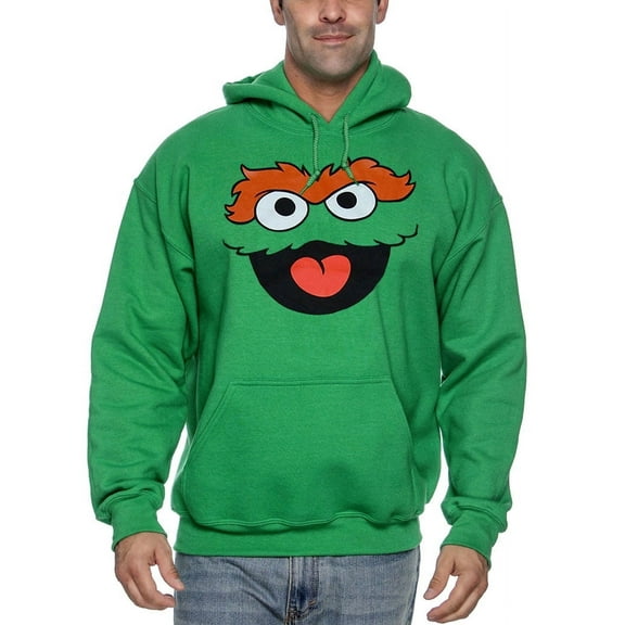 Sesame Street Oscar The Grouch Face Adult Hoodie