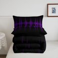 thumbnail image 5 of Homewish Purple Neon Stripes Twin Comforter Sets,Abstract Geometric Bedding Set,Black Reversible,2 Pieces,1 Comforter and 1 Pillowcase, 5 of 7