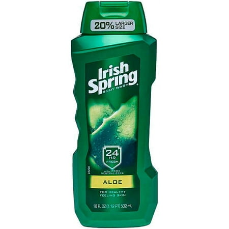 Irish Spring Body Wash, Aloe 18 oz (Pack of 3)