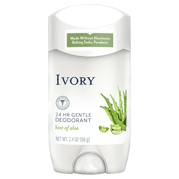 Ivory Gentle Deodorant Stick, Hint of Aloe, 2.4oz