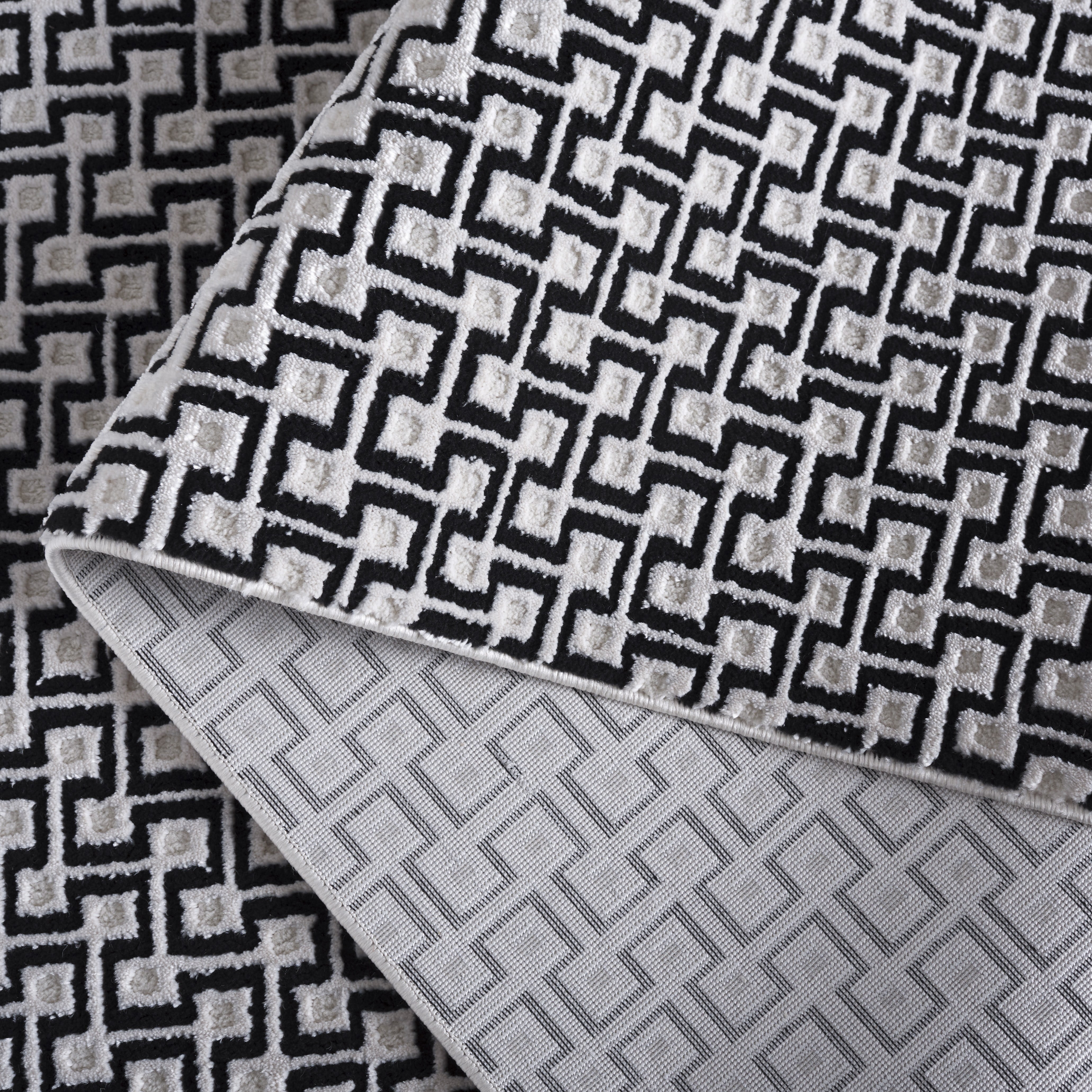 SAFAVIEH Slate Constance Geometric Area Rug, Ivory/Black, 9' x 12'