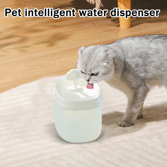 Smart Pet Water Fountain Automatic Cat Water Fountain 8 X 7.5 X 7 Inch White Quiet Circulating Filtered Pet Water Dispenser for Cats Small Dogs 1 Pack