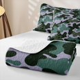 thumbnail image 4 of Manfei Retro Camouflage Twin Quilt Set, Mid Century Camo Twin Coverlet Set, Gray Green, 2 Pieces, 1 Bedspread and 1 Pillowcase, 4 of 7