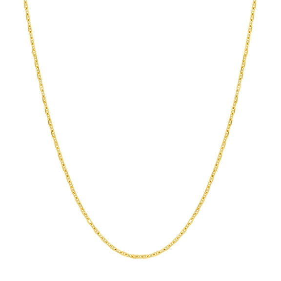 14K Yellow Gold Men & Women's 16" 1.00mm Anchor Chain Necklace