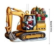 thumbnail image 3 of SLYNSHome Cartoon Christmas Truck Toys Hanging Decoration - 3.1 inch - Xmas Pendant Christmas Tree Engineering Vehicle Acrylic Ornaments (Santa Claus), 3 of 6