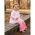 thumbnail image 6 of Loicainy Baby Toddler Girls Easter Pants Sets 6 12 18 24 Months 2T 3T Clothes Set Long Sleeve O Neck Plaid Tops Ruffle Flared Pants Outfits, 6 of 9