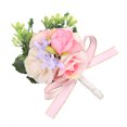 thumbnail image 2 of 4 Uds rosa púrpura boda ramillete Boutonniere pulsera hecha a mano novio broche Pin flor, 2 of 8