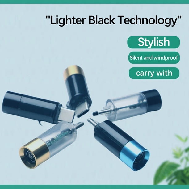 silent cigarette lighter Electric Lighter Small Cigarette Lighter,USB C Lighter Type C Power, Type C  Lighter, Flameless Windproof Lighter, Men's Father Gift Outdoor Indoor  Decoration (Mini Version)