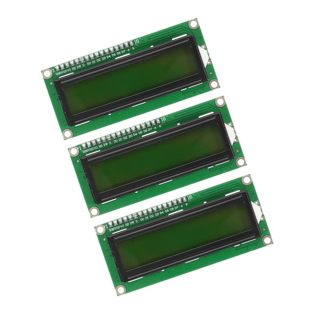 Uxcell 3 Pcs Módulo de Pantalla LCD IIC 1602 5V Pantalla Amarilla Retroiluminada 16x2 Adaptador 3.15 x 1.41 pulgadas
