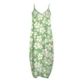 thumbnail image 4 of Lenago Robe de Bal Grande Taille pour Femmes, Mode, Taille Mi-Haute, Col en V, Sans Manches, Rayures, Imprimé Floral, Robe Longue de Plage, Robes d'Été en Solde, 4 of 5
