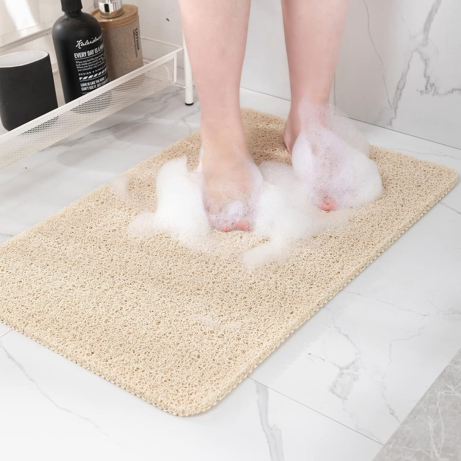 SlipX Solutions Extra Large Shower Mat 27x27 - Non-Slip Bath Tub Mat With Suction Cups For Safety