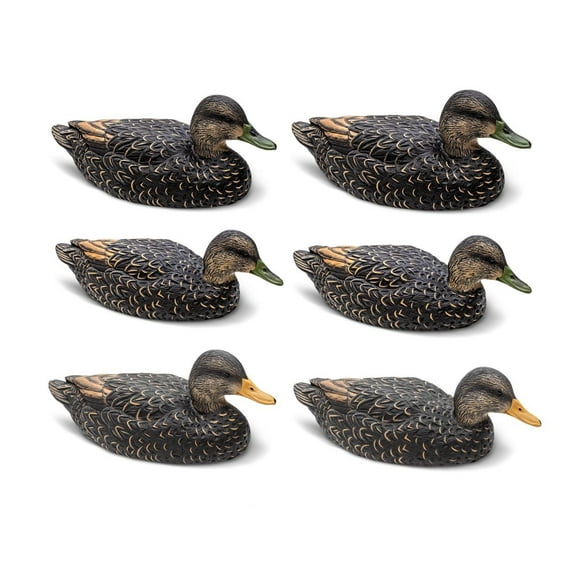 Rig Em Right Mainline Series Black Duck Decoys, 6 Pack